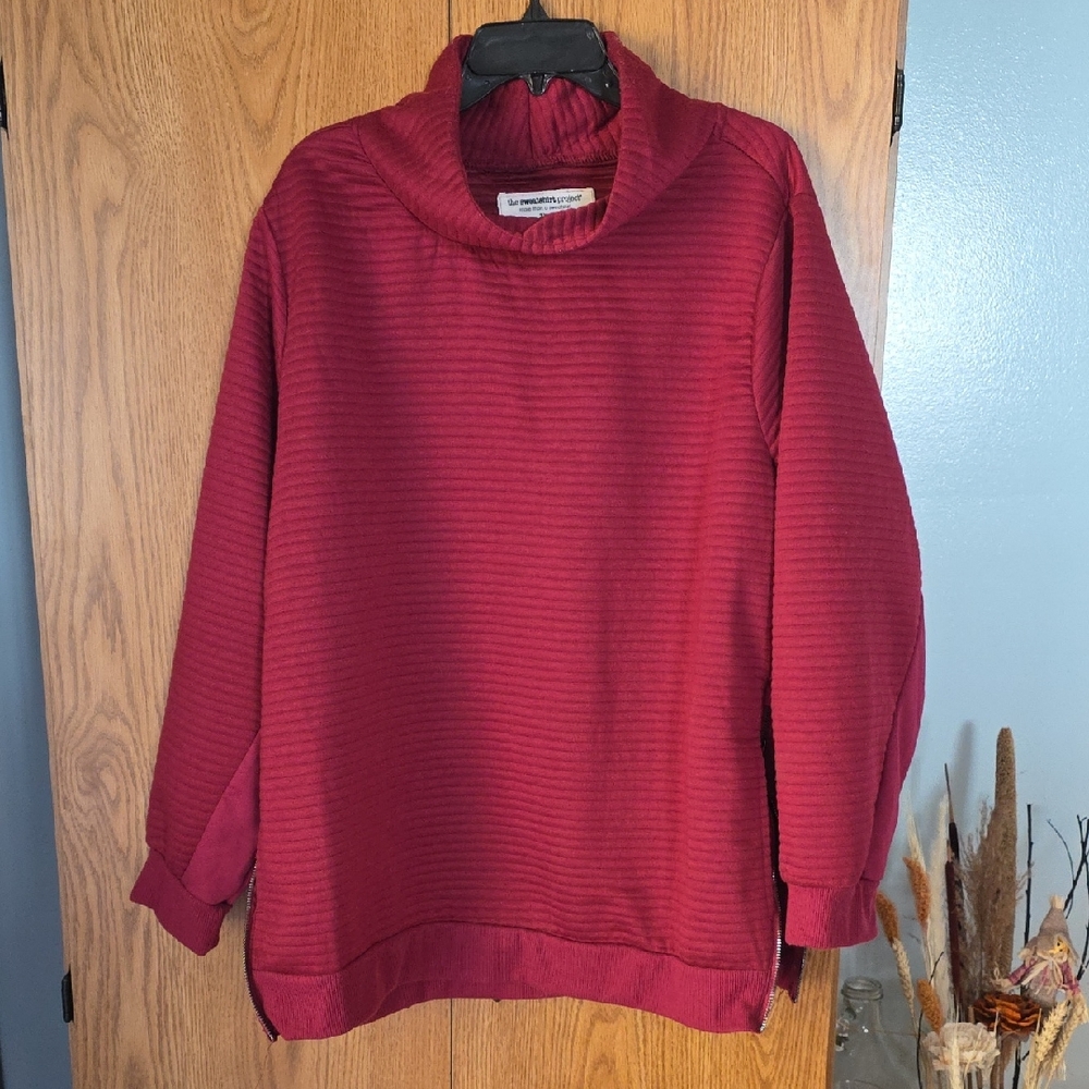 Croft & Barrow Rich Red Cowl Neck Sweater
